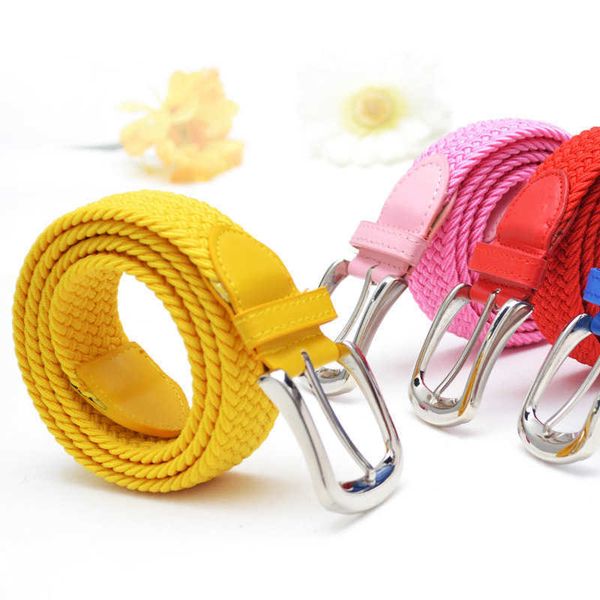 

high elasticity fabric belts for kid dresses metal buckle kid fashion elastic belts wide elastic stretch waist waistband1, Black