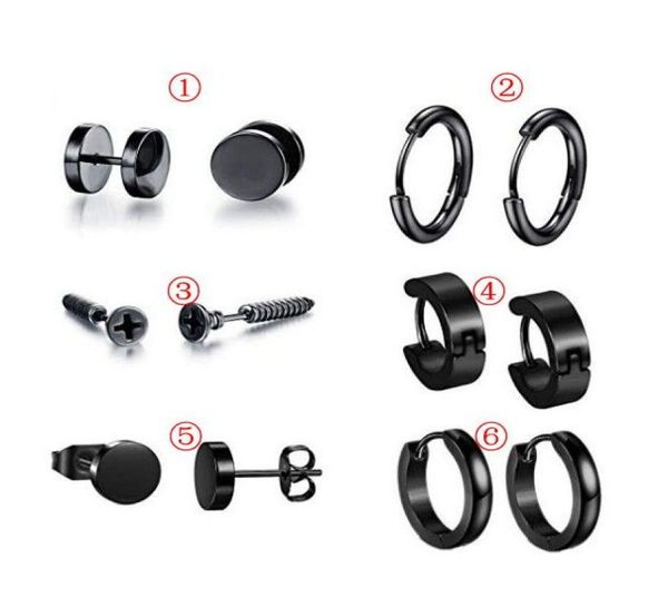 

new 12pcs fashion jewerly stud titanium steel earrings set stainless steel earrings for women men jewelry4933185, Golden;silver