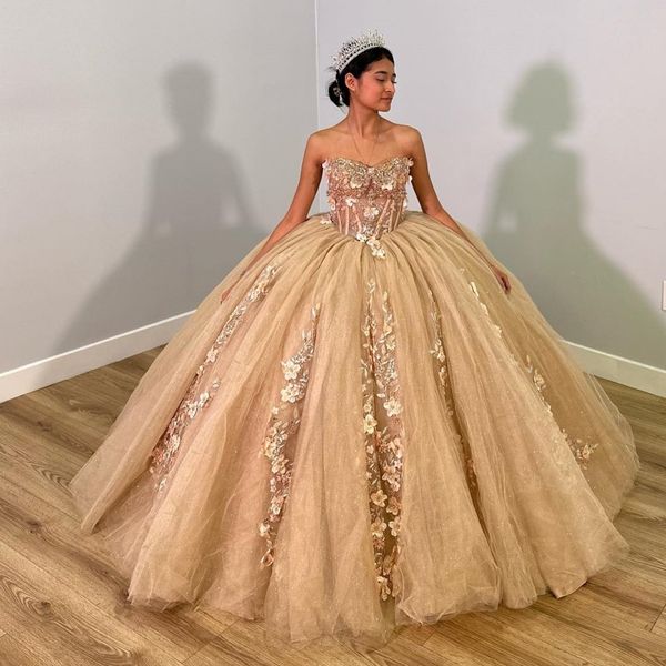 

luxury golden lace off shoulder quinceanera dresses ball gown 2023 3dflower appliques beads sweet 16 dress party dresses lace-up, Blue;red