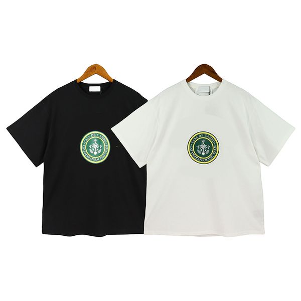 

2023 new rhude print designer t-shirt men's summer american fashion brand trend casual loose short sleeves, White;black