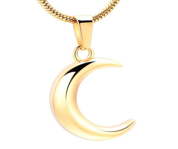 

cremation jewelry moon locket ashes holder cremation keepsake pendant urn necklace5413467, Silver