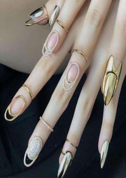 

jennie039s popular fingertip nail ring a and abroad901314604369594, Black