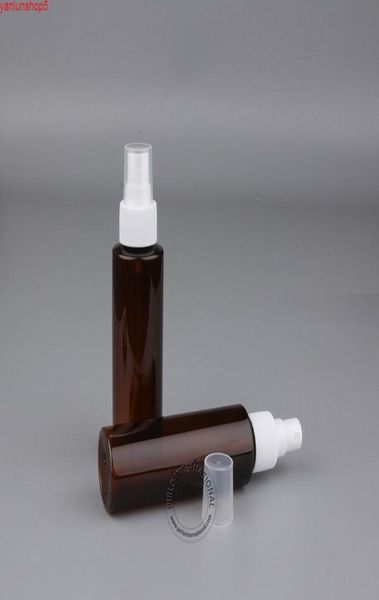 

whole 30pcs x 100ml amber plastic spray bottle 100cc empty pet atomizer cosmetic packaging good quantity8312800