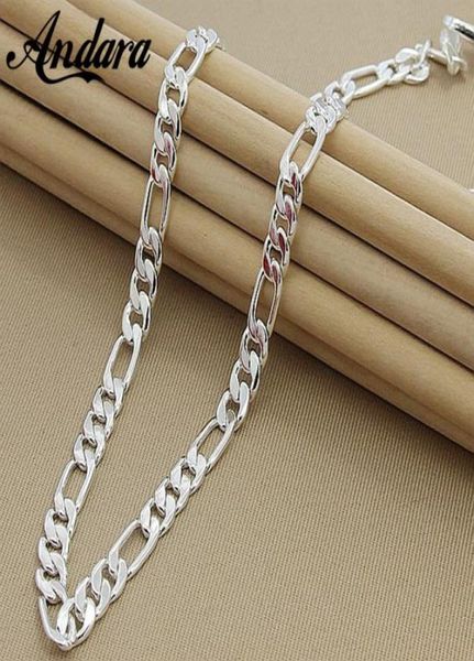 

men039s 8mm 20039039 50cm necklace fashion 925 silver jewelry chain for women male quality4863336