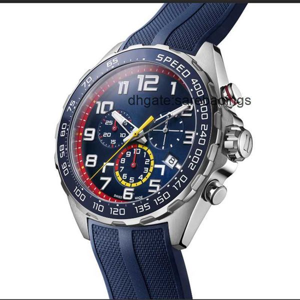 

mens luxury sports watches designer brand watch 3 dial 45mm quartz wristwatches men fashion silicone strap multi color military analog clock, Slivery;golden