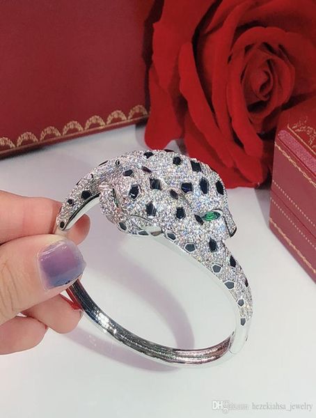 

double leopard head personality domineering women039s bracelet seiko luxurious dance bracelet giving gifts le1681684, Black