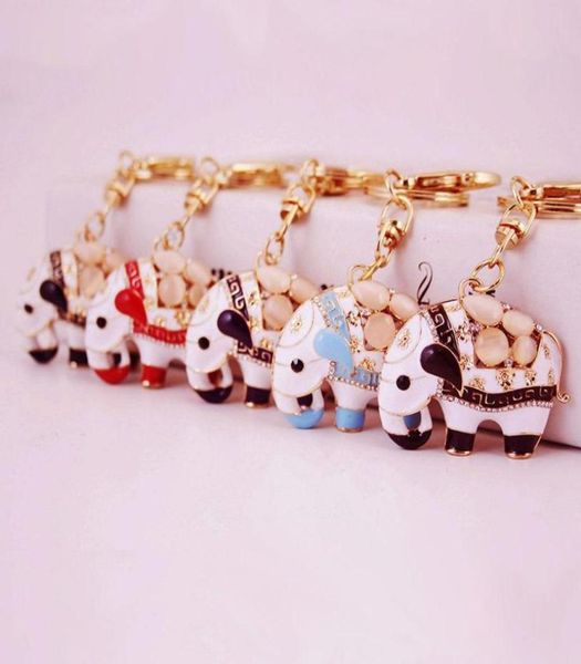 

drip oil alloy car keychain keyring car accessories cute animal elephant key chain ring holder for women bag accessories1722361, Slivery;golden