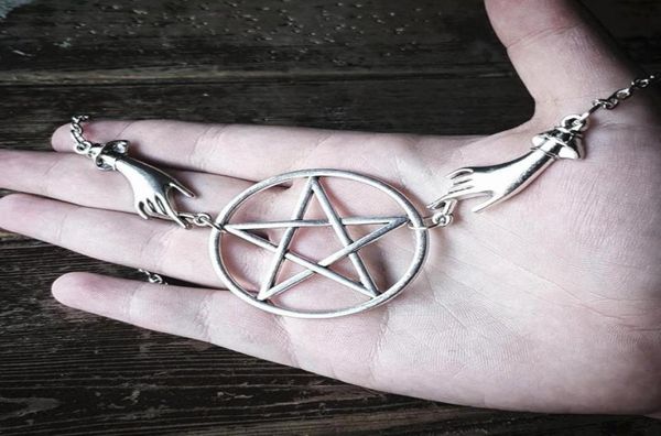 

pendant necklaces silver color pentagram pagan necklace alter lnspired long big gothic classical occult dark gift men 2021 fashion6196960