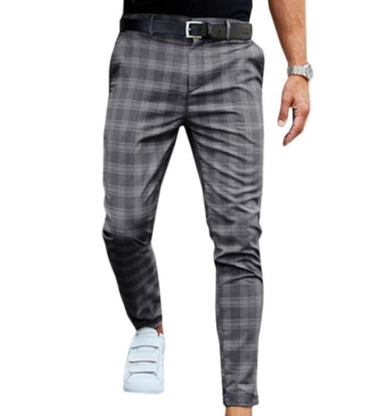 

vicabo fashion men new 2020 thin plaid printing casual sports pants men039s street casual slim pants trousers5618297, Black