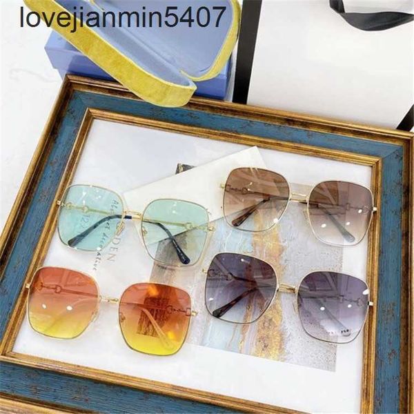 

2023 fashion design sunglasses %80 factory wholesale and retail 2021 new g sunglass gg0879s square large frame ultra light horsetail buckle, White;black