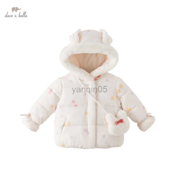 

down coat dave bella baby's kids parkas winter girls cute cartoon print down warm hooded anti-chill coat with coin purse db4224552 hkd2, Blue;gray