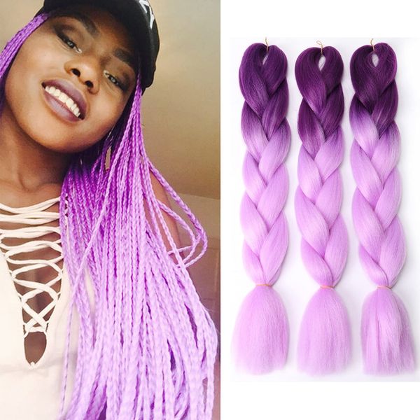 

jumbo braiding 24 inch hair fiber colorful twist braiding hair extensions 100g/pcs kaneka synthetic hair black synthetic fiber soft healthy