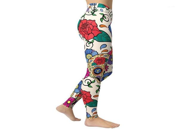 

women039s leggings 2021 fresh and elegant skull womens clothing high waist slim comfortable breathable skinny joggers3128793, Black