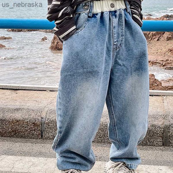 

2023 new arrival boys' autumn jeans causal designer pants 112 l230518, Blue