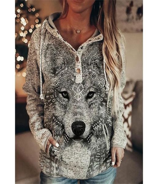

women039s hoodies sweatshirts wolf hoodie fashion oversized vintage sweats girls coat sweatshirt hooded pullover owl tracksuit 5141451, Black