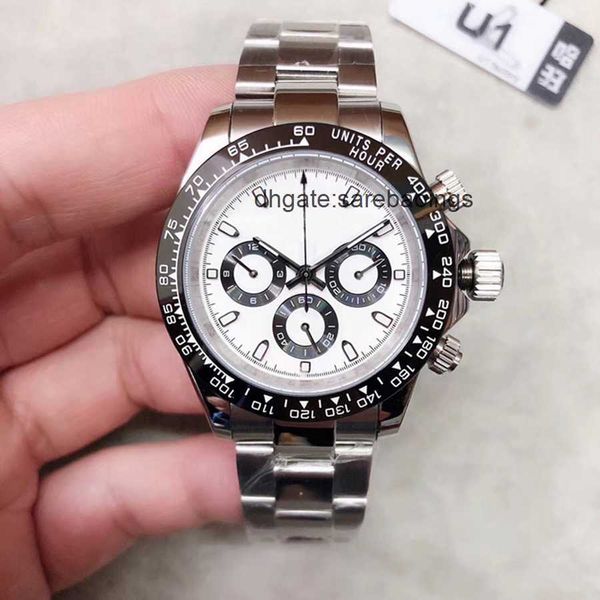 

u1 st9 clasp mens watch automatic mechanical ceramic bezel spphire glass stainless steel solid clasp men watches male wristwatch, Slivery;golden