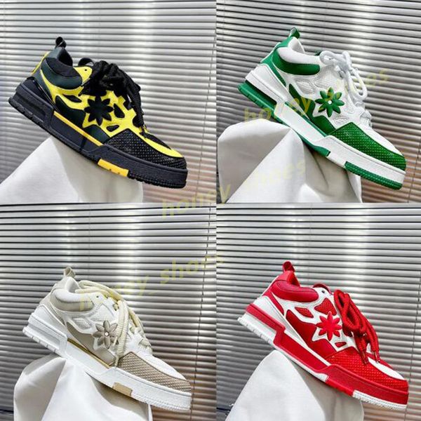 

designer casual shoes men sneakers rubber platform trainers genuine leather sneaker multicolor lace-up skate shoes fashion running shoe 39-4