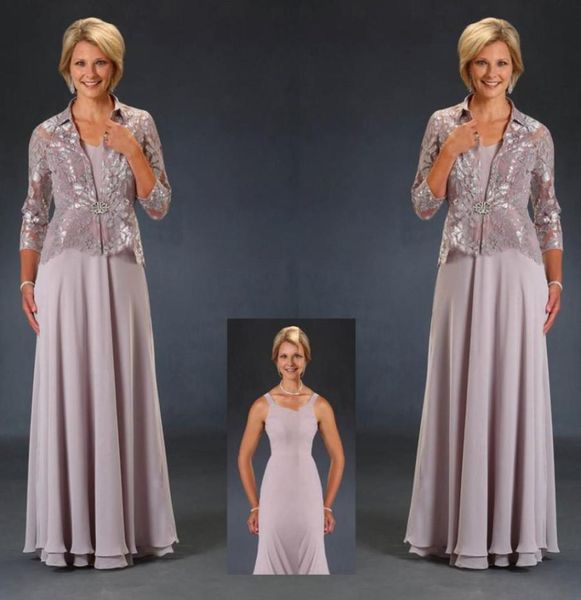 

2020 ursula mother of the bride dresses with jacket floor length lace appliqued chiffon evening gown for weddings8049566, Black;red