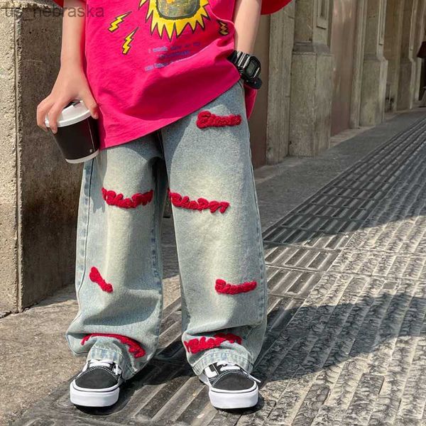 

baoduo children's clothing boys' jeans spring 2023 new spring baby boy trousers children trendy children's pants l230518, Blue