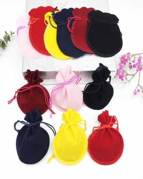 

7 x 8 cm 100 pcs jewelry pouches bags mouth rope hoist beam velvet christmas gift bagweddingparty bag jewelry packaging displa7420716, Pink;blue