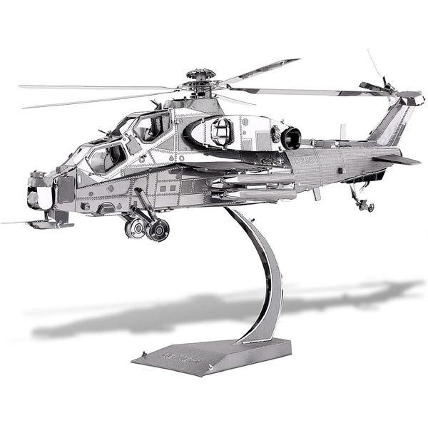 

piececool 3d metal puzzle no.10 helicopter military aircraft model craft collection brain teaser stress relief toys handmade entertainment f