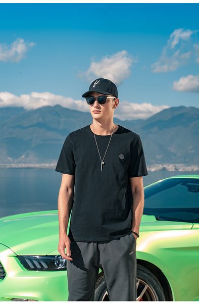 

men's tshirts y1155 american retro printing pure cotton 2023 summer short sleeved tshirt 230724, White;black