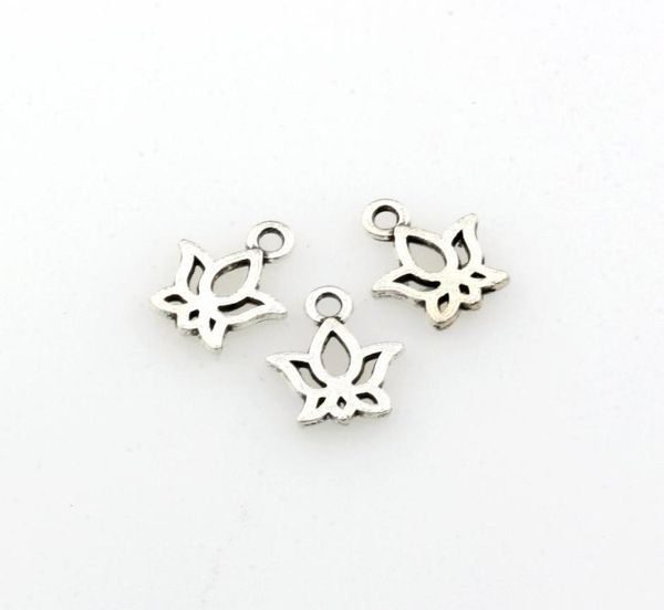 

300pcs charms lotus flower 11x13mm antique silver jewelry making diy handmade craft2974667, Bronze;silver
