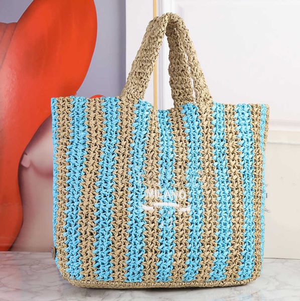 

straw woven handbag women tote bag beach bag shopping purse shoulder crochet hollow out print embroidery large capacity package french minor