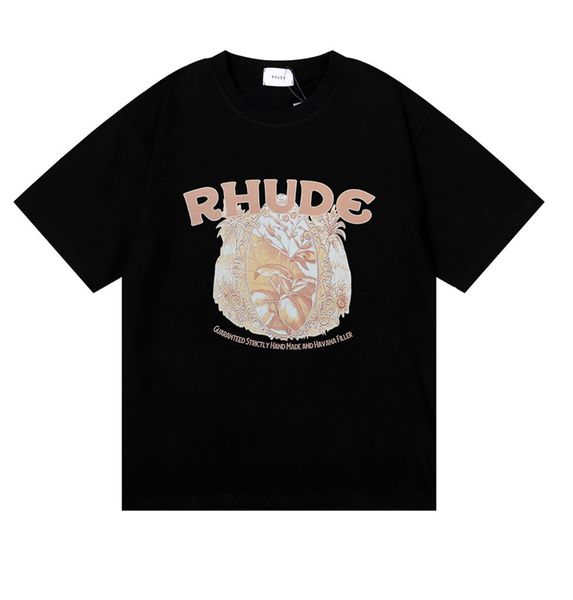 

2023 summer new short-sleeved t-shirt, unisex. the product is made of heavy industrial washing process. the front and the back are hand-pain, White;black