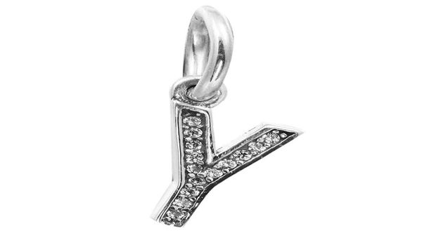 

letter y dangle with clear cz 025 100 925 sterling silver beads fit charms bracelet authentic diy fashion jewelry41327562919161, Black