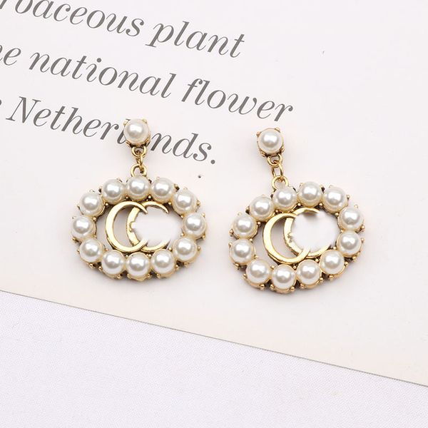 

11 style stud 18k gold plated 925 silver luxury brand designers letters stud geometric famous women round crystal rhinestone pearl earring w, Golden;silver