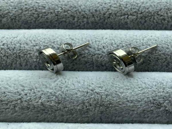 

titanium steel fashion stud women designer earrings white shell silver rose gold earrings luxurious letter cute size trendy jewelr4920757, Golden;silver