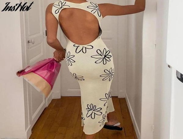 

y2k print cami knitted dresses women summer sleeveless hollow out multi spaghetti strap dress bodycon midi dress 2105147020461, Black;gray