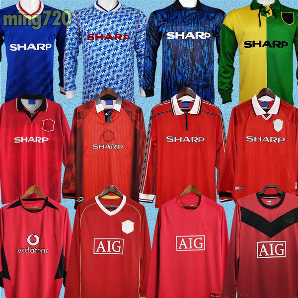 

manchesters retro utd soccer jerseys man 86 88 90 92 93 94 96 97 98 99 00 02 04 06 07 08 09 10 football shirts classic vintage kits 1998 199, Black;yellow