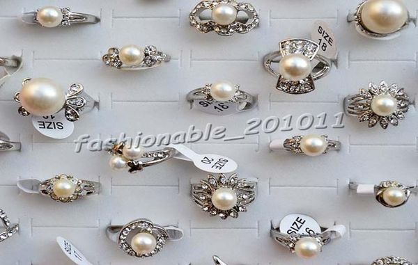 

fashion 50pcs charm cz rhinestone crystal rhinestone silver plated rings jewelry6886802