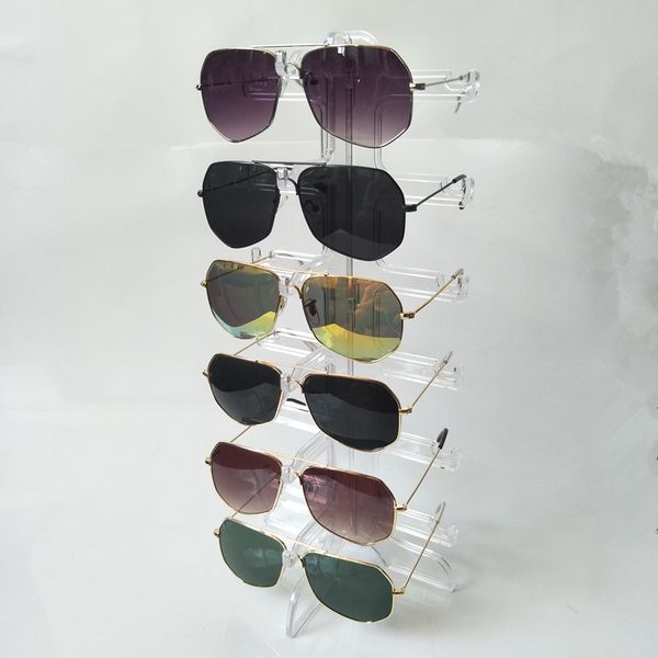 

fashion polygonal sunglasses men women brand design square sun glasses metal frame eyewear uv400, White;black