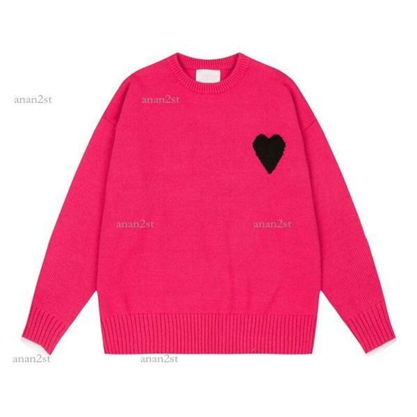 

paris sweater amis designer sweater y2k sweater mens classic sweater womens candy-colored pullover sweater cardigan crew neck sweatern, White;black