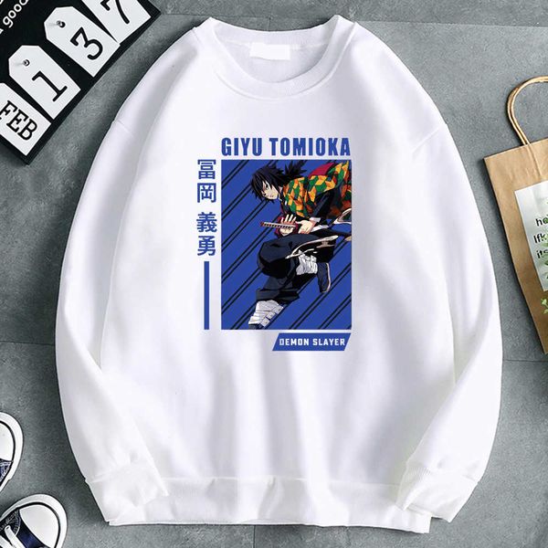 

sweatshirts giyu tomioka cartoon print mens pullovers punk korean oversize hoodie for man kawaii street fashion men's hoody, Black