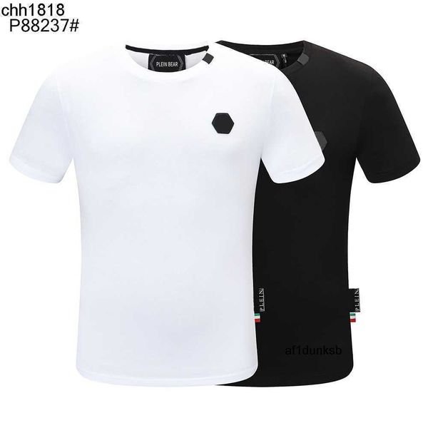 

streetwear plein philipps bear t hop shirt mens designer tshirts rhinestone hip skull men t-shirts classical high tshirt quality casual tees, White;black