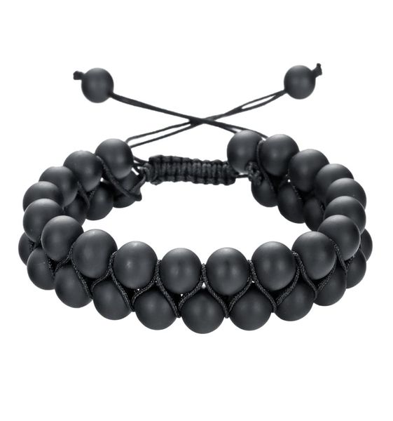 

bead chakra bracelet 7 chakras healing crystals strand bracelets yoga stone beads meditation relax anxiety bangle for womens mens8591779, Black