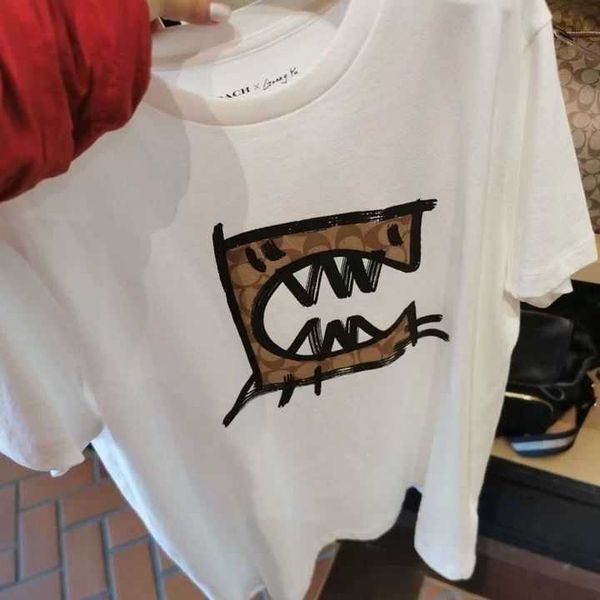 

men's t-shirts trendy american style cardamom matching men's small flying elephant monster pullover for couples female short sleev, White;black