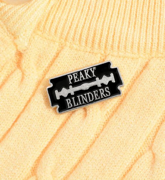 

new peaky blinders razor blade brooch pin black creative cartoon punk jewelry father039s day gift wild personality enamel lapel5482977, Gray