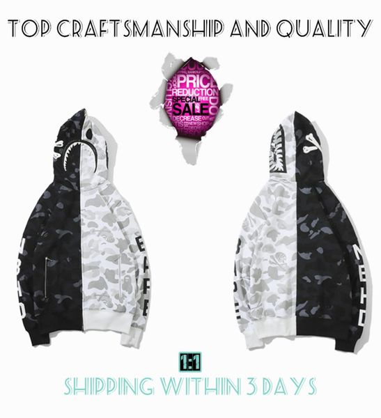 

full zip mens hoodies tiger jacket craftsmanship designer men women harajuku stylist sweatshirt fashion co-branding camouflage double hat ho, Black