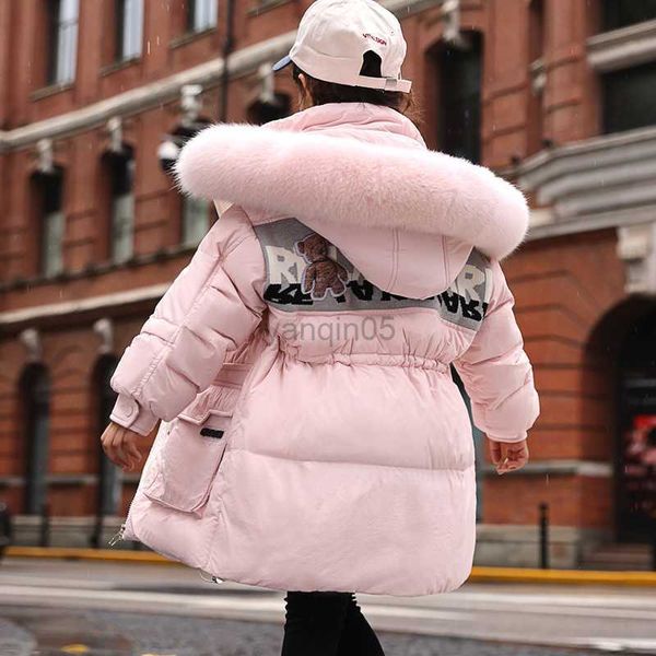 

down coat 2022 winter new children's down jacket girls fashion warm duck down coat middle and large children' waterproof hooded th, Blue;gray
