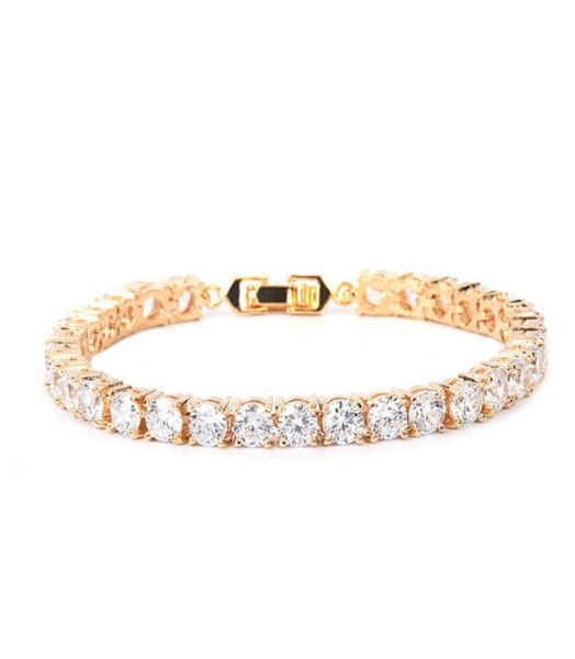 

tennis chain bracelet copper material men039s hip hop jewelry iced zircon four colors women cz bracelet link 18cm 28cm5271392, Golden;silver
