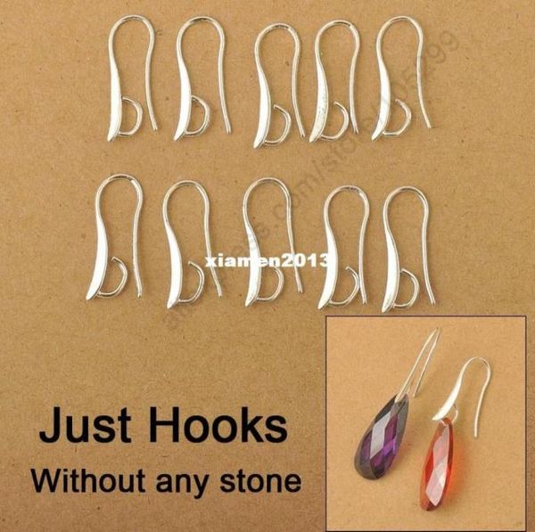 

100x diy making 925 sterling silver jewelry findings hook earring pinch bail ear s for crystal stones beads8784266