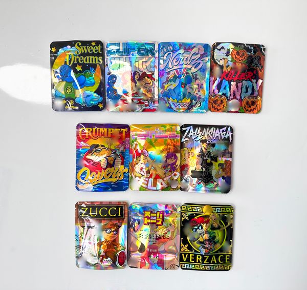 

3.5g package bag mylar packaging bags zipper baggie sealed package laser holography bags