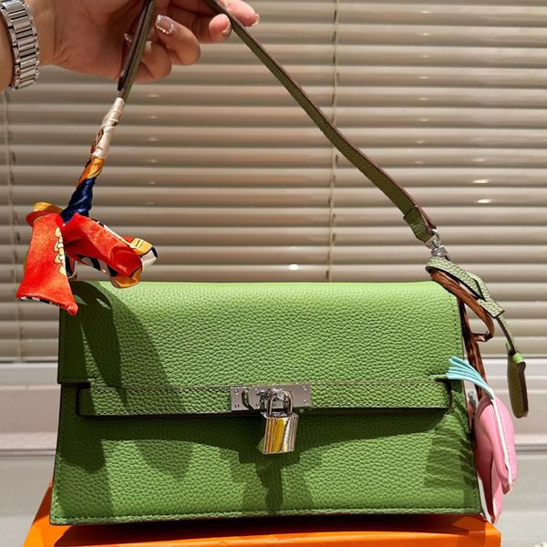 

cowhide crossbody bag designer handbag purse solid color shoulder bags silver hardware flap latch interior zipper pocket square clutch bag s