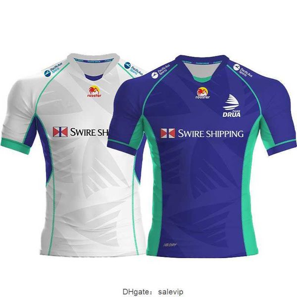 

2022 fiji drua rugby jersey home away men's shirt delivery size s-5xl, White;black