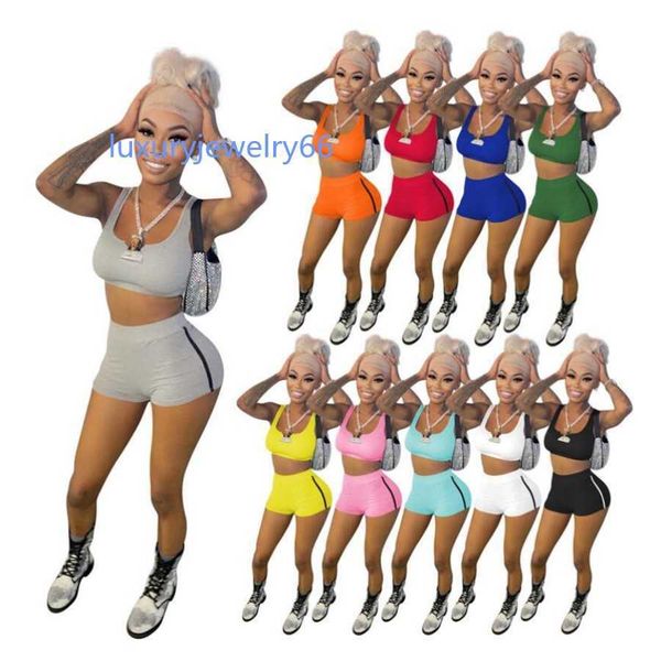

women's tracksuits women tracksuits summer 2 pieces sports set sleeveless vest tank fitness shorts active jogging suits solid simple ho, Gray